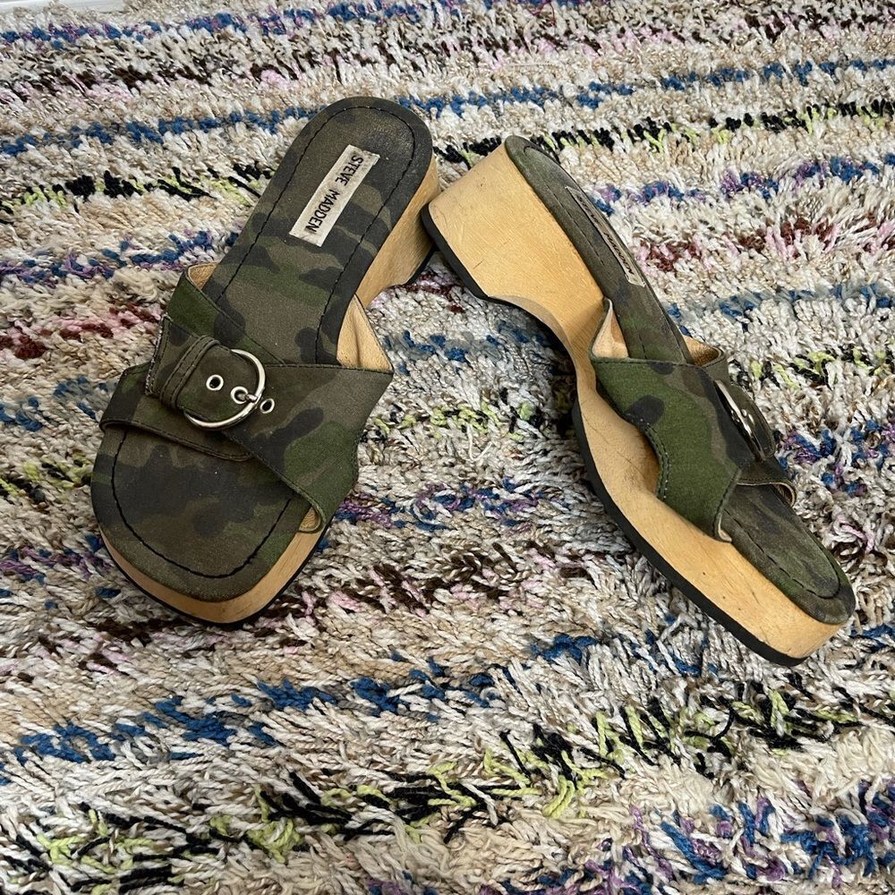 Steve‎ Madden Y2k wooden clog sandals